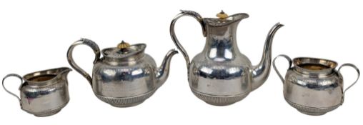 19TH CENTURY VICTORIAN HALLMARKED SILVER 4 PIECE TEA SERVICE