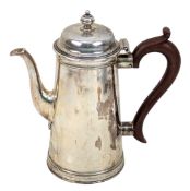 GEORGE VI HALLMARKED SILVER CHOCOLATE POT WITH INSULATED HANDLE