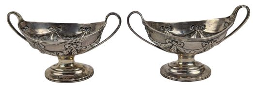PAIR OF 19TH CENTURY VICTORIAN HALLMARKED SILVER TABLE SALTS