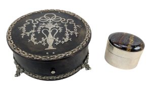 EDWARD VII HALLMARKED SILVER & TORTOISESHELL JEWELLERY BOX & A TRINKET BOX