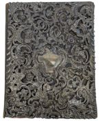 19TH CENTURY VICTORIAN HALLMARKED SILVER CHERUBS & PIERCED BOOK COVER