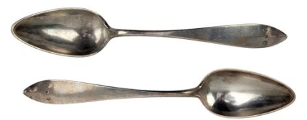 TWO 19TH CENTURY HUNGARIAN 813 SILVER SERVING / TABLE SPOONS