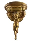EARLY 20TH CENTURY GILT PLASTER CHERUB WALL BRACKET SHELF