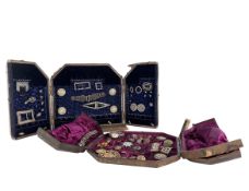 TWO CASED VINTAGE COLLECTION OF COSTUME BUCKLES AND BUTTONS