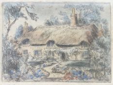 ROSEMARY C. BEAM - EARLY 20TH CENTURY HAND COLOURED ETCHING ON PAPER