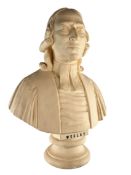 A LARGE AND IMPRESSIVE LATE 19TH CENTURY 1880 PLASTER BUST OF JOHN WESLEY