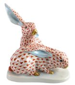 HEREND HUNGARIAN HANDPAINTED PORCELAIN RABBITS /HARES
