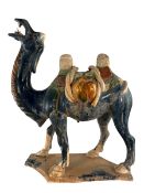 CHINESE TANG DYNASTY MANNER SANCAI GLAZED POTTERY CAMEL