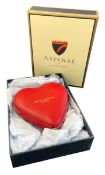 ASPINAL OF LONDON - LEATHER COIN PURSE IN SHAPE OF A HEART WITH BOX