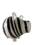 SALT & PEPPER - OINK SERIES ZEBRA CERAMIC PIGGY BANK / MONEY BOX