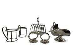 COLLECTION OF SILVER PLATED & STAINLESS STEEL TABLEWARE INCLUDING WALKER & HALL