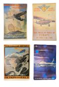 KLM VINTAGE POSTERS - FOUR KLM ROYAL DUTCH AIRLINES ADVERTISING POSTERS, IN ORIGINAL TUBE