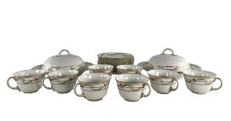 ROYAL CROWN DERBY PORCELAIN PIECES INCLUDING EIGHT TEACUPS & SAUCERS