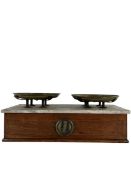 SET OF EARLY 20TH CENTURY MARBLE TOPPED APOTHECARY SCALES