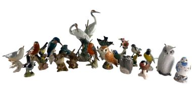 COLLECTION OF CONTINENTAL PORCELAIN BIRD FIGURINES INLCUDING ROYAL COPENHAGEN