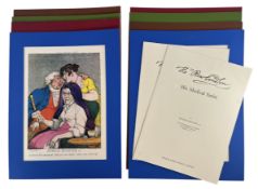 TWO FOLDERS OF REPRODUCTION ROWLANDSON HIS MEDICAL SATIRE BY RONALD PAULSON