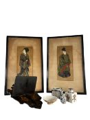 COLLECTION OF CHINESE & APANESE ITEMS INCLUDING A 19H CENTURY FAMILLE ROSE TEA CUP COVER