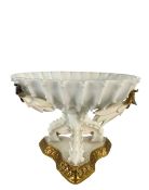 19TH CENTURY MOORE BROS PROCELAIN WHITE GLAZED TAZZA CENTREPIECE