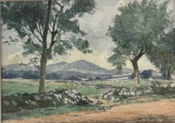 THEODORE JAMES GRACEY (1895-1958) - IRISH WATERCOLOUR PAINTING OF THE MOURNES