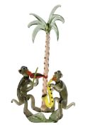 MURANO / LAUSCHA - A GLASS FIGURE IN THE FORM OF TWO MONKEYS PLAYING INSTRUMENTS