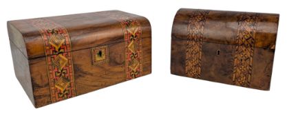 TWO 19TH CENTURY TUNBRIDGE INLAID WORKBOXES