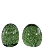 PAIR OF VICTORIAN 19TH CENTURY NAILSEA GLASS PAPER DUMPS / WEIGHTS