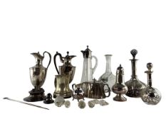 COLLECTION OF SILVER PLATED ITEMS INCLUDING GORHAM MFG DECANTER