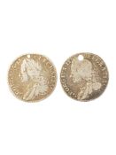 1757 & 1758 KING GEORGE II SILVER SHILLINGS