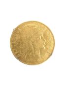 1914 FRENCH GOLD TEN FRANCS