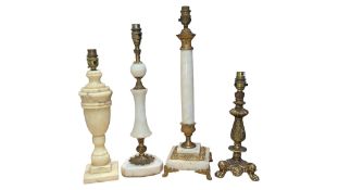 FOUR 20TH CENTURY VINTAGE CORINTHIAN LAMP BASES