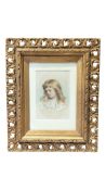 19TH CENTURY WATERCOLOUR PAINTING PORTRAIT OF A GIRL