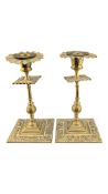PAIR OF 19TH CENTURY BRASS CANDLESTICKS