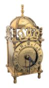 EARLY 20TH CENTURY SMITHS BRASS LANTERN CLOCK