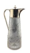 MARSON & JONES - SILVER PLATED CUT GLASS CLARET JUG