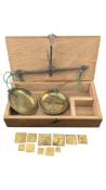 LATE 19TH CENTURY / EARLY 20TH CENTURY BOXED CHEMIST SCALES & WEIGHTS