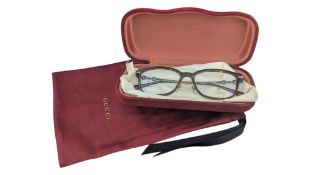 PAIR GUCCI DESIGNER SUNGLASSES WITH CASE & DUST BAG