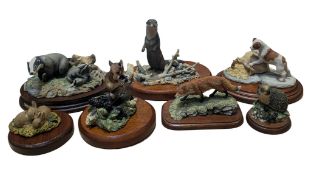 COLLECTION OF LATE 20TH CENTURY BORDER FINE ARTS RESIN ANIMAL FIGURES