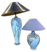 ART NOUVEAU LARGE SECESSIONIST REVIVAL PORCELAIN LAMP & ONE OTHER