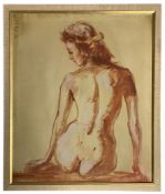 SUZANNE C. HARRIS (B. 1909-?) - 20TH CENTURY OIL ON CANVAS FEMALE NUDE PAINTING