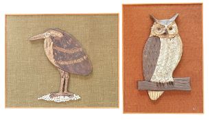 TWO MID 20TH CENTURY CIRCA 1970S STUDIO ART PANELS