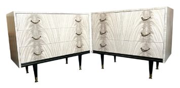 BERRY FURNITURE - PAIR OF VINTAGE THREE-DRAWER CHESTS