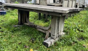 WOODEN PUB GARDEN OUTDOOR RECTANGULAR TABLE