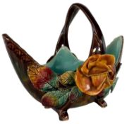 THOMAS FORESTER - 19TH CENTURY MAJOLICA BASKET