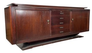 LARGE 20TH CENTURY ART DECO INDONESIAN TEAK SIDEBOARD / BUFFET