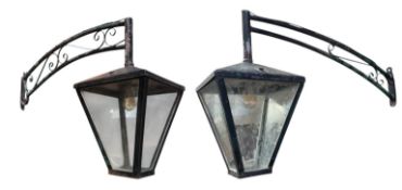 LARGE PAIR OF 20TH CENTURY WALL-MOUNTED LANTERNS