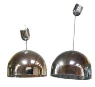 TOM DIXON - LARGE PAIR OF MODERN DESIGNER CHROME CEILING LIGHTS