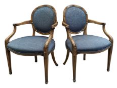 SMITH & WATSON, NEW YORK - PAIR OF FRENCH LOUIS XVI STYLE LOUNGE ARMCHAIRS