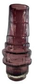 IN THE STYLE OF BAXTER FOR WHITEFRIARS - AUBERGINE HOOP VASE