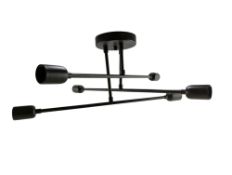 MODERN DESIGNER BLACK METAL THREE-ARM CEILING LIGHT