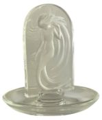 LALIQUE 'NAIADE' RING HOLDER WITH ENGRAVED FEMALE FORM